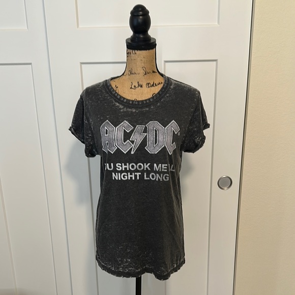 Recycled Karma Gray AC/DC Graphic Tee - Picture 1 of 6